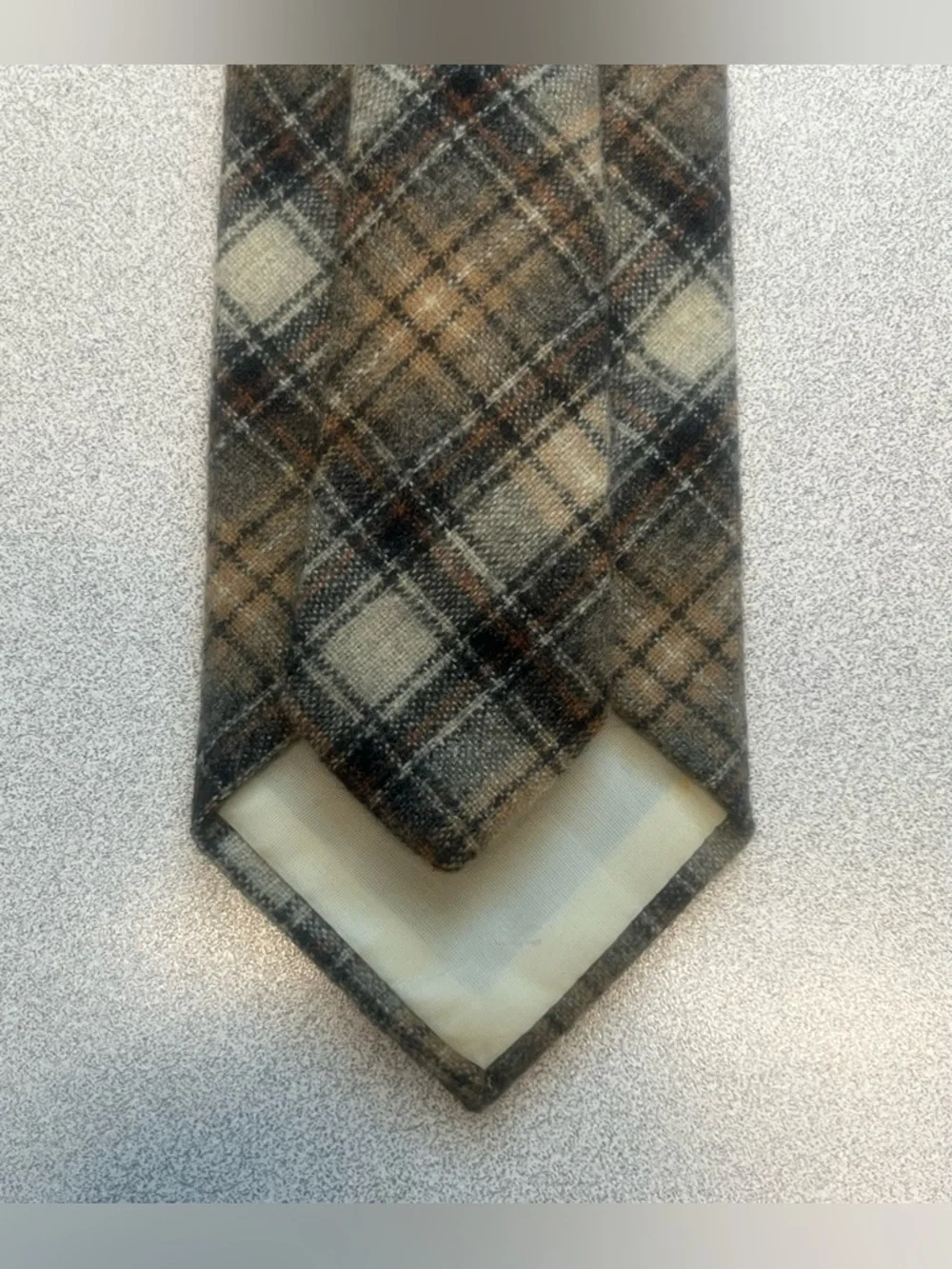 Vintage Pendleton 100% Virgin Wool Plaid Ties Lot of 2 Blue Brown